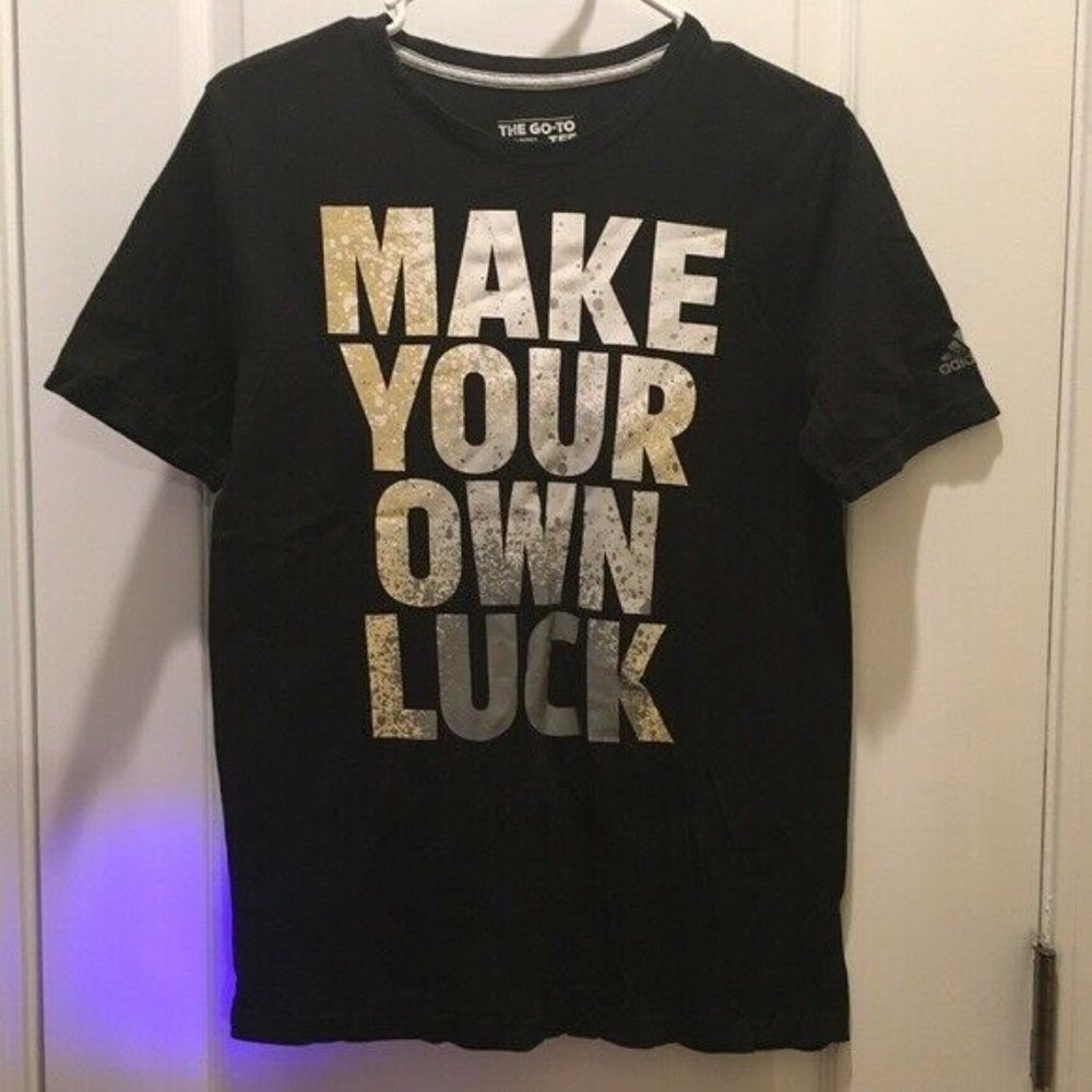 Adidas The Go To Tee Make Your Own Luck Graphic L